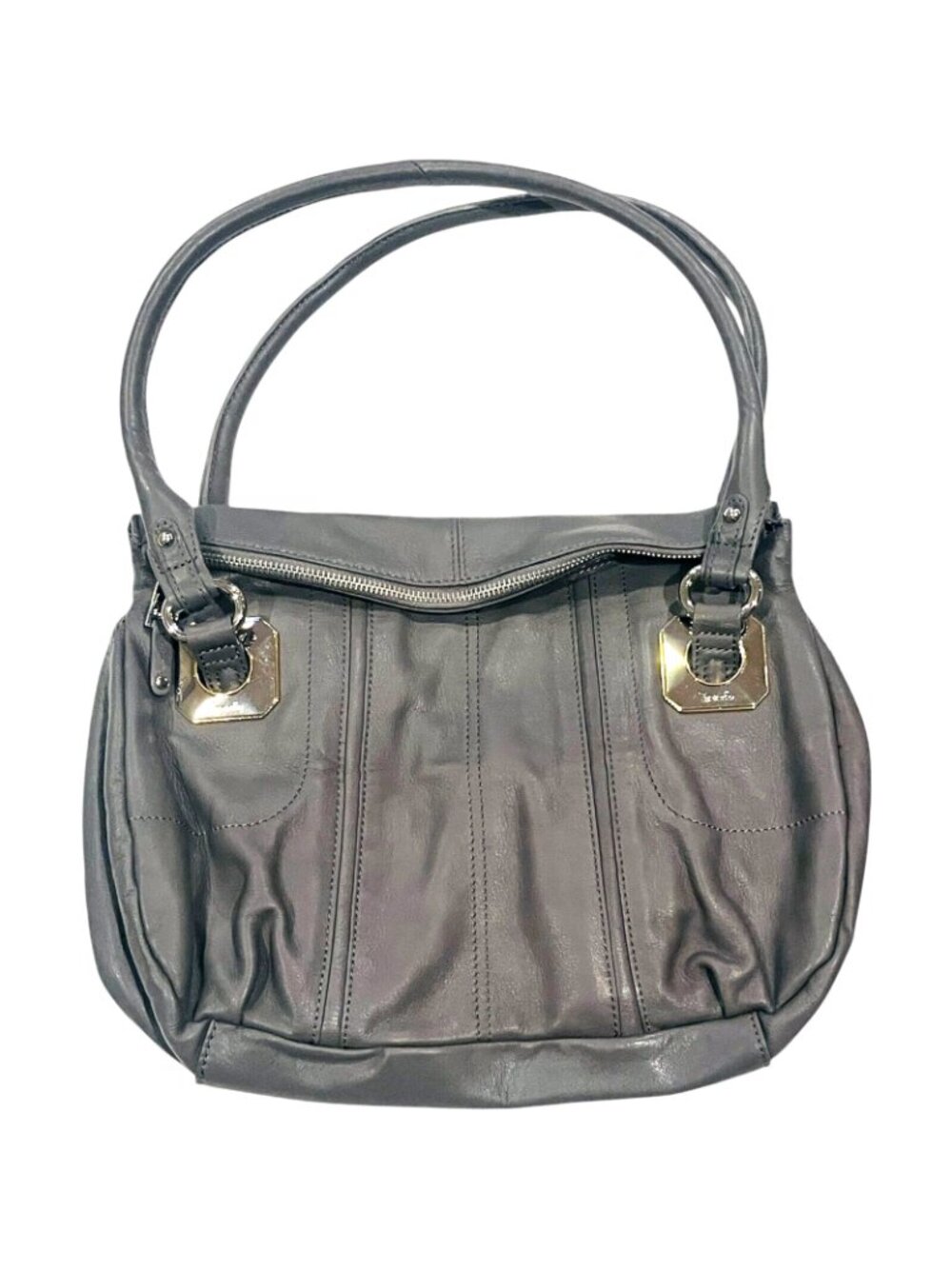 TIGNANELLO Genuine Leather Gray / Grey Women's Purse - NEW - Picture 3 of 7